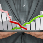 Dashboard con gráficos y números representando Indicadores de Gestión (KPIs) para la toma de decisiones estratégicas.